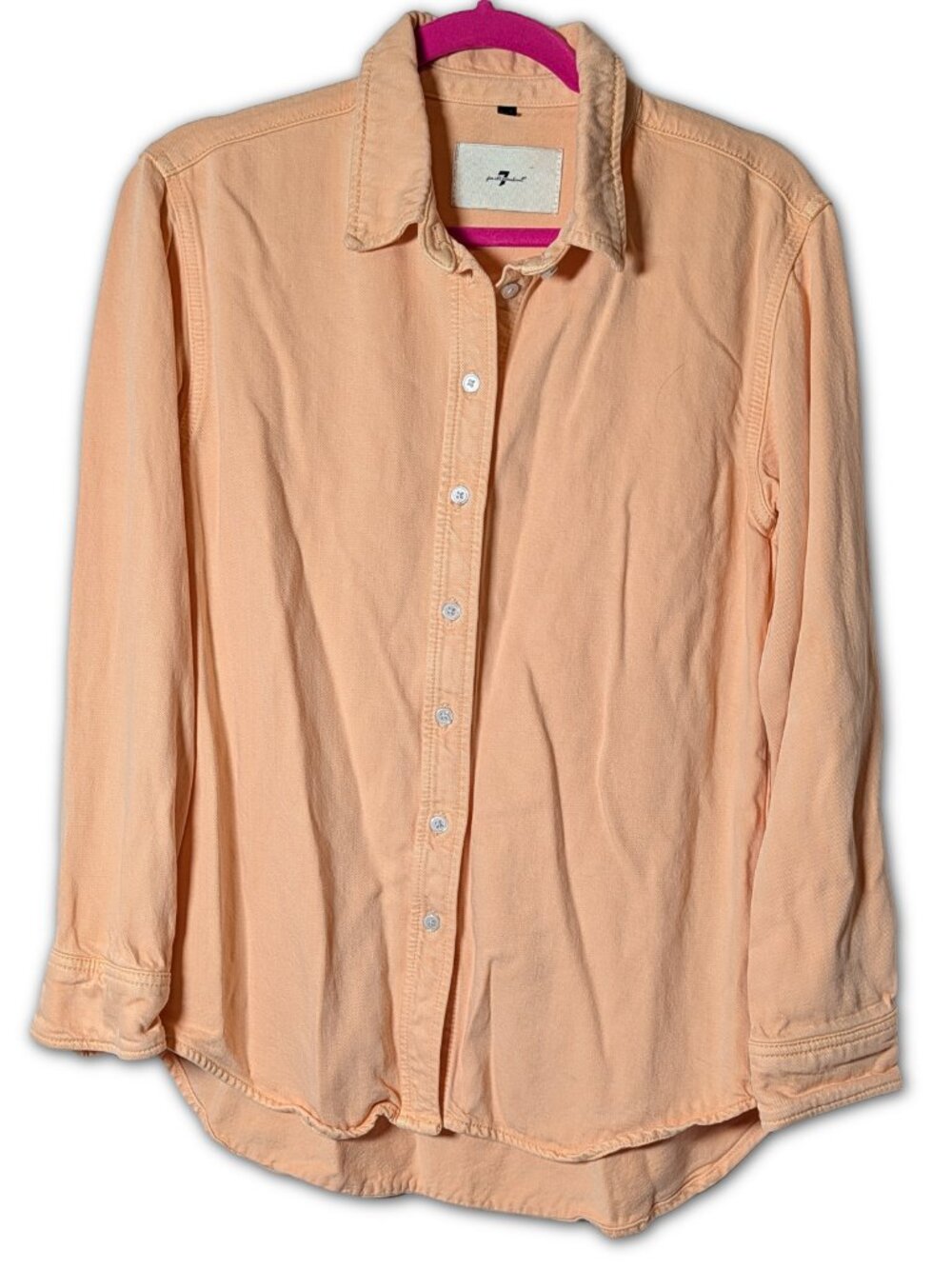 7 For All Mankind size XS Long Sleeve Button Down Shirt, Viscose/Lyocell, Soft!